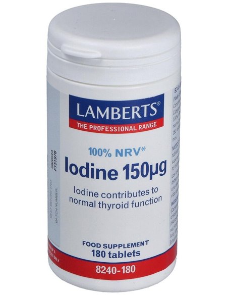 Yodo 150 µg (Como yoduro de potasio) 180 Tabs. de Lamberts