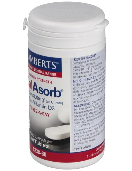 CalAbsorb® (Calcio 800 mg como citrato) 60 Tabs. de Lamberts