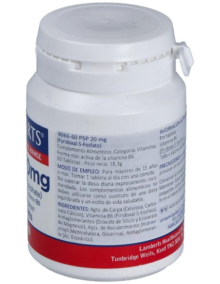 P5P 20 mg (Piridoxal-5-Fosfato) de Lamberts
