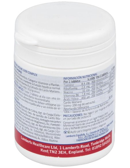 Choline Liver Complex (Cardo Mariano y Vit. B) de Lamberts