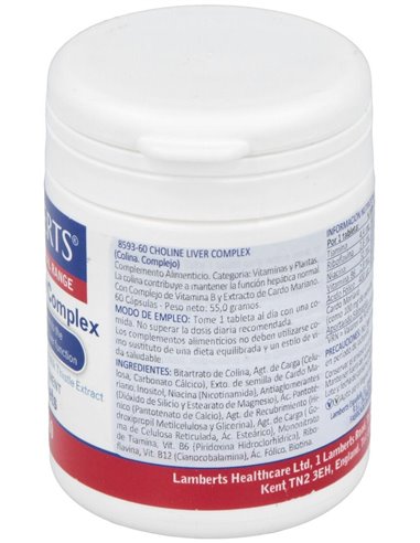 Choline Liver Complex (Cardo Mariano y Vit. B) 60 Tabs. de Lamberts