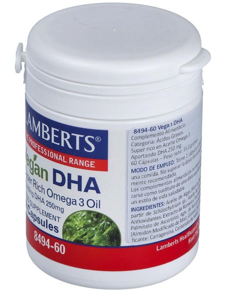 DHA Vegano 250 mg 60 Caps. de Lamberts