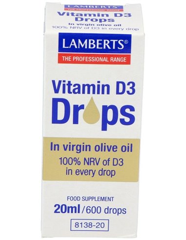 Vitamina D3 líquida 20 ml / 600 gotas de Lamberts