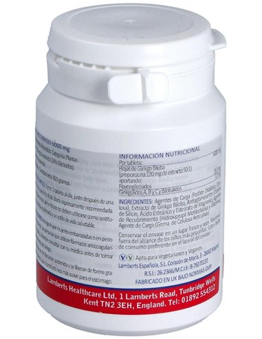 Ginkgo Biloba 6000 mg de Lamberts