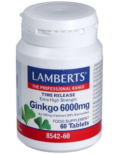 Ginkgo Biloba 6000 mg 60 Tabs.  de Lamberts