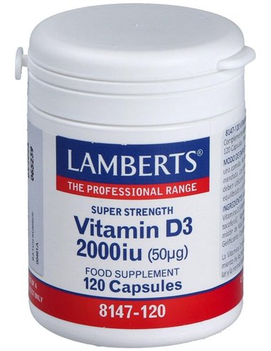 Vitamina D3 2000 UI (50 µg) 120 Caps. de Lamberts