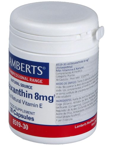 Astaxantina 8 mg con Vitamina E Natural de Lamberts