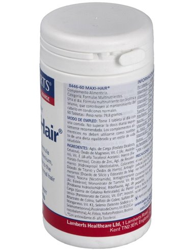 Maxi Hair® (Bienestar del cabello) 60 Tabs. de Lamberts