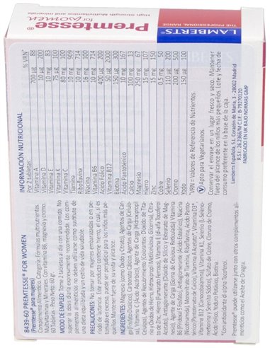 Premtesse® (Multi para la edad menstrual) 60 Tabs. de Lamberts