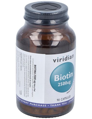 Biotina 2500Ug 90Cap.Veg. de Viridian