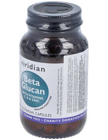 Beta Glucano 250Mg. Plus Vit C, D3, Zinc 30Cap.Veg de Viridian