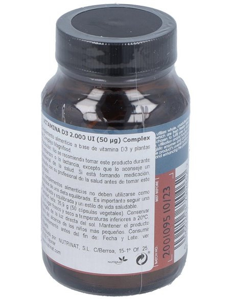 Vitamina D3 2.000 Ui (50 ?g) Complex 50 Vcáps de Terranova