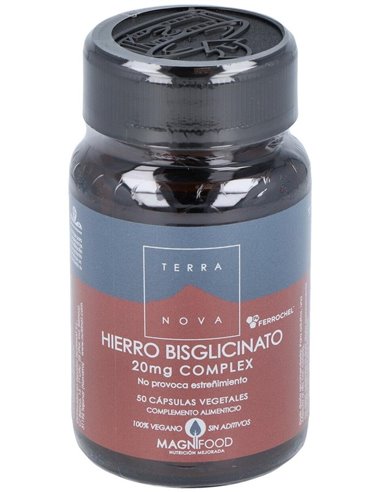 Hierro Bisglicinato 20Mg. 50Vcap. de Terranova