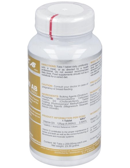 Vitamina D3 5000Ui 90Comp. de Airbiotic