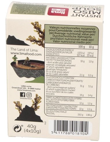 Sopa Miso Tradicional Instantanea 4Sbrs. Bio Vegan de Lima