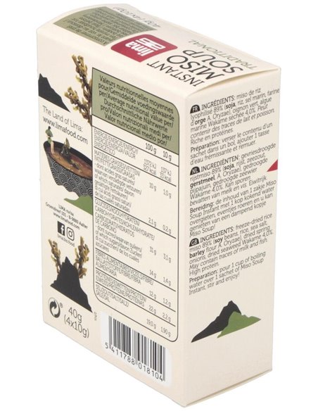 Sopa Miso Tradicional Instantanea 4Sbrs. Bio Vegan de Lima