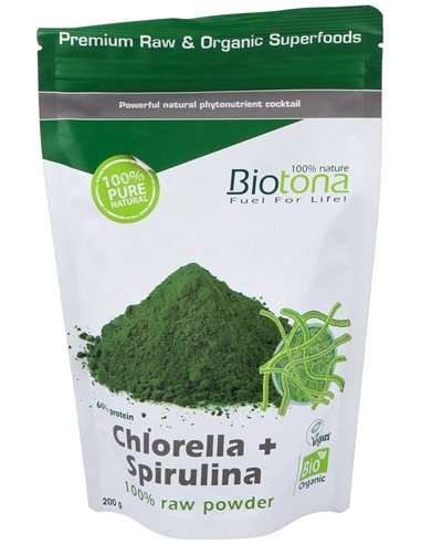 Chlorella Spirulina Raw 200Gr. Bio de Biotona