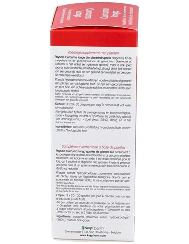 Curcuma Longa Extracto 100Ml. Bio de Physalis