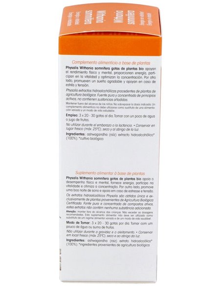 Ashwadandha Extracto 100Ml. Bio de Physalis