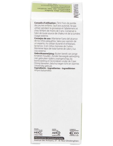 Sandalo De Las Indias Occ. Aceite Esencial 10Ml. de Pranarom Aceites