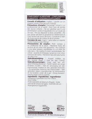 Geranio De Egipto Aceite Esencial 10Ml. de Pranarom Aceites