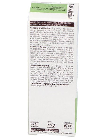 Tomillo Comun Qt Tuyanol Aceite Esencial 5Ml. de Pranarom Aceites