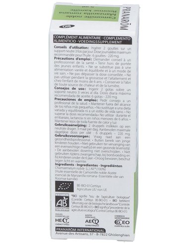 Manzanilla Romana Flor Aceite Esencial Bio 5Ml. de Pranarom Aceites