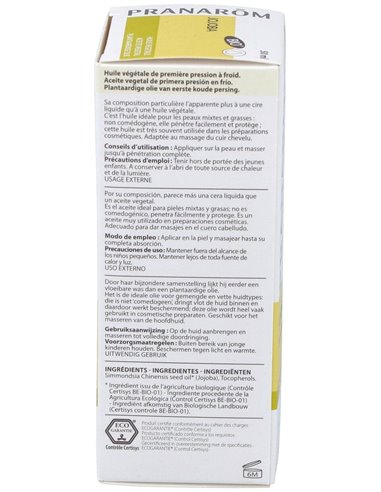 Jojoba Aceite Vegetal Virgen 50Ml. de Pranarom Aceites