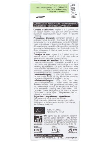 Siempreviva Amarilla Sumidad Florida 5Ml. Bio de Pranarom Aceites