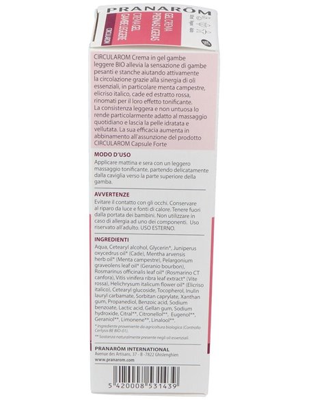 Circularom Gel Crema Piernas Ligeras 100Ml. Bio de Pranarom P.Acabado