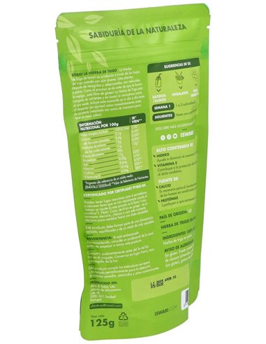 Hierba De Trigo Superalimento 125Gr. Bio de Iswari