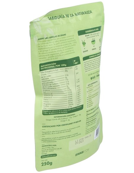 Semillas Cáñamo Sin Cascara Bio 250G Es 250G de Iswari