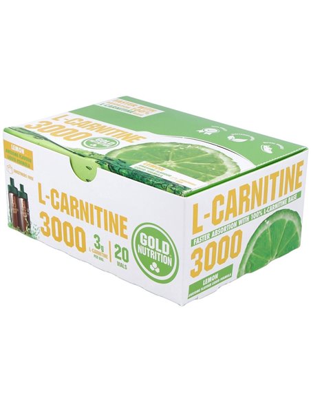 L-Carnitina 3000Mg. Sabor Limon 20Viales de Gold Nutrition