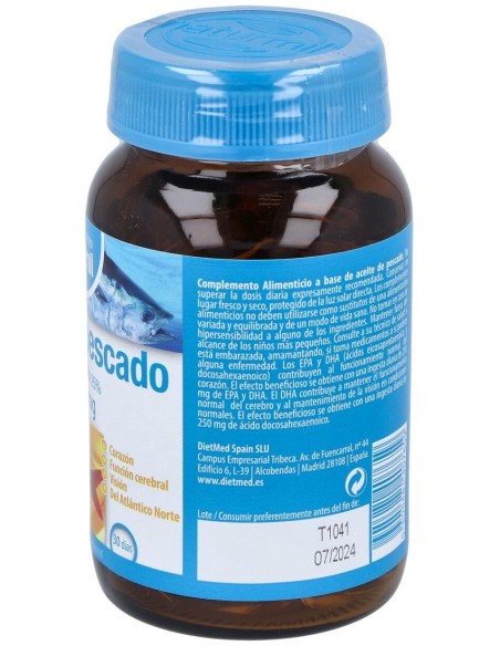 Aceite De Pescado Omega 3 1000Mg. 35/25 60Perlas de Dietmed
