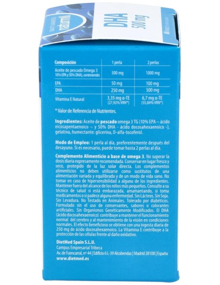 Dha 500Mg. 60Perlas de Dietmed