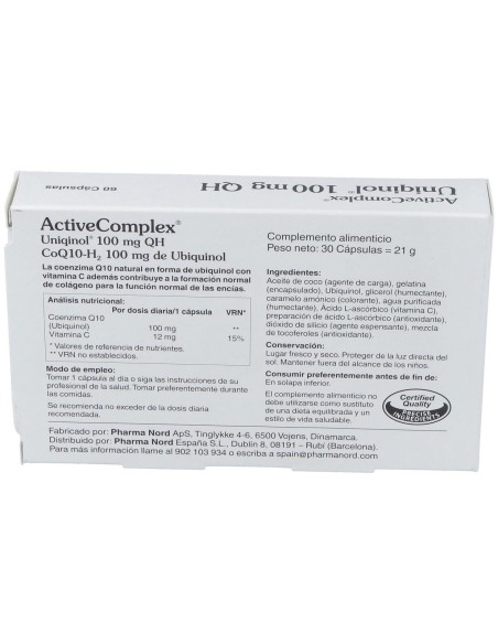 Activecomplex Q10 Ubiqinol 60Cap. de Pharma Nord