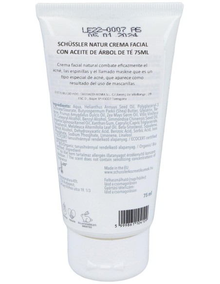 Schussler Natur Crema Facial Arbol Del Te 75Ml. de Schussler Natur Cosmedics