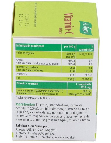 Vitamina-C (Bio-C) 40Comp. de A.Vogel