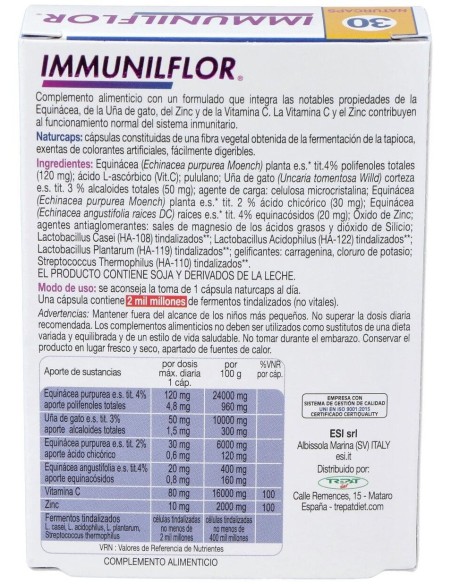 Immunilflor 30Cap. de Trepatdiet-Esi