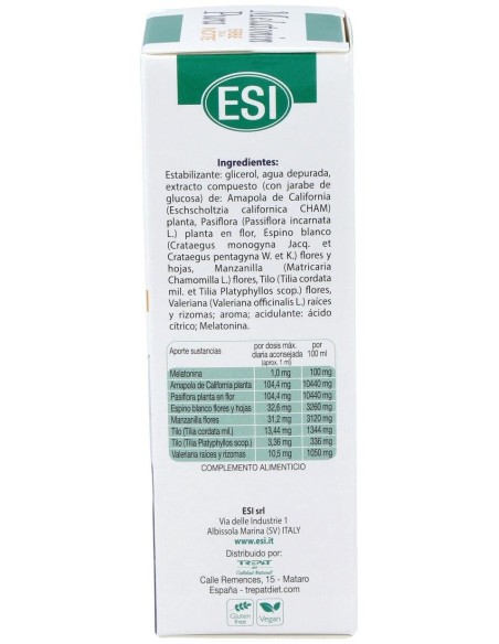 Melatonin Pura 1Mg.Con Erbe Della Notte 50Ml. de Trepatdiet-Esi