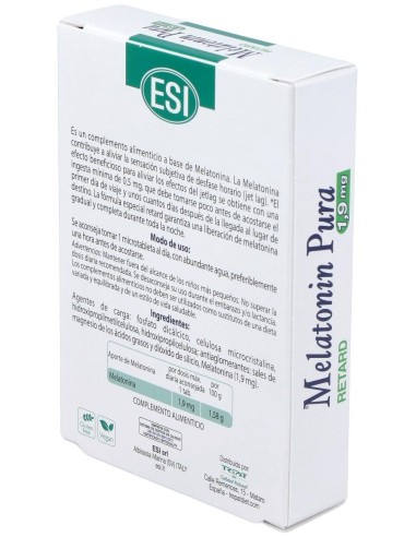 Melatonin Retard Pura 1,9Mg. 60Microtabletas de Trepatdiet-Esi