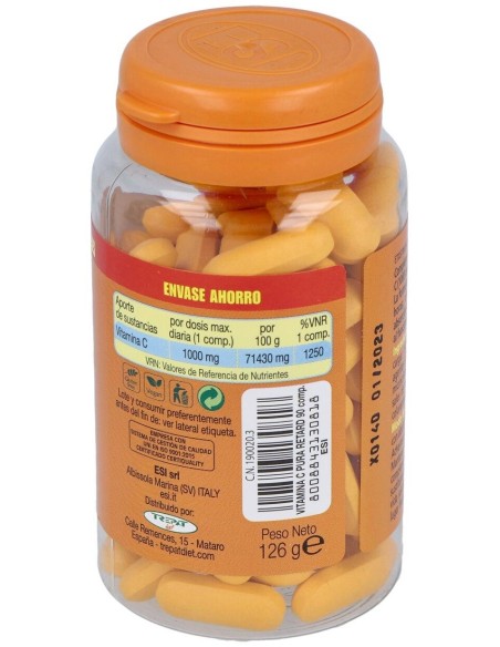 Vitamina C Pura 1000Mg. Retard 90Comp. de Trepatdiet-Esi