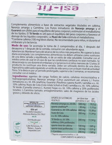 Esi Fit Activa Con Cafeina 40 Comp De Trepatdiet