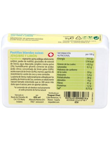 Jengibre Pastillas Blandas Con Limon 50Gr. de Trepatdiet-Esi