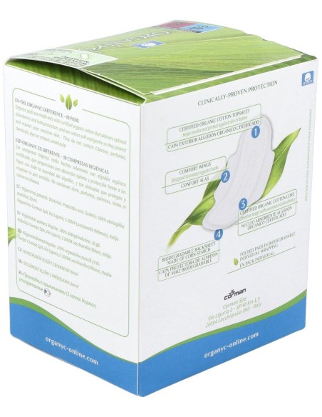 Compresas Con Alas Dia 10Ud. de Organyc