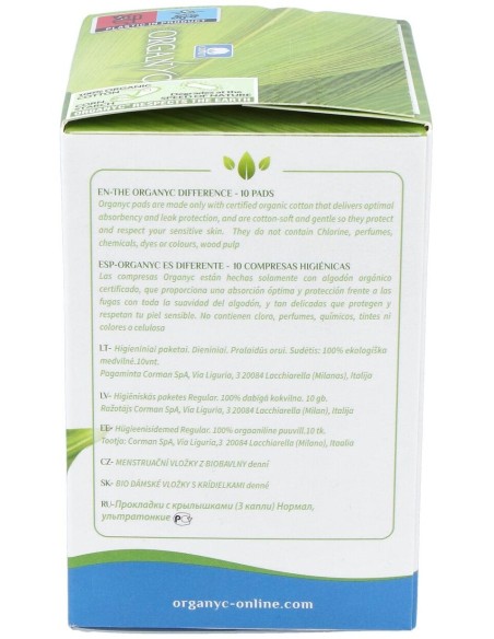 Compresas Con Alas Dia 10Ud. de Organyc
