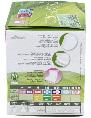 Salvaslip (bolsa ind) 100% algodón orgánico, 24ud de Organyc