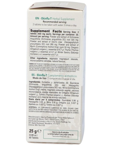 Ekinflu-T Defensas 25Gr.Comprimidos de Forza Vitale