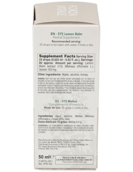 Sys.Melisa 50Ml. de Forza Vitale