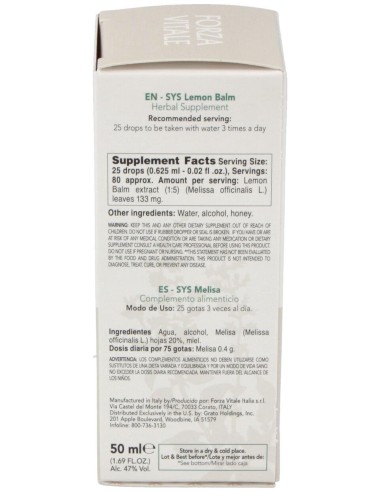 Sys.Melisa 50Ml. de Forza Vitale